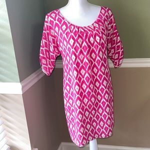 Shoshanna pink and white print dress.